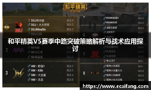 和平精英V5赛季中路突破策略解析与战术应用探讨